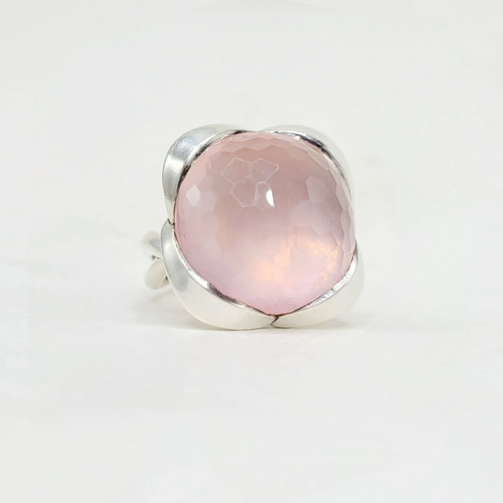 David Yurman Continuance Ring w/ Rose Quartz - 20mm - Size 7 - RARE